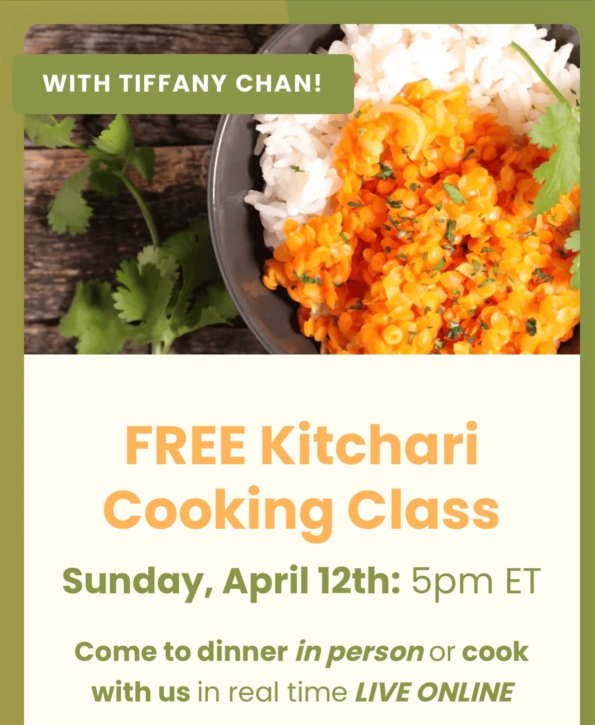 Complimentary Informational Dinner at Tiffany's House